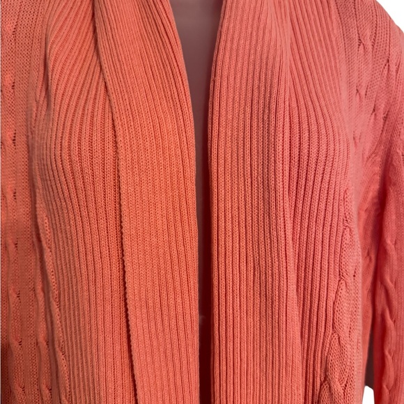 Chico's PRISTINE Linen/Cotton Blend Coral Cardigan MEDIUM #9 - Picture 2 of 7